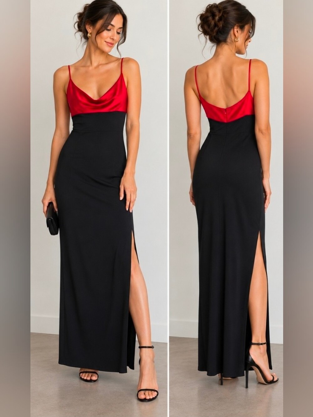Vintage Kay Unger Petites Maxi Dress 90's Y2K Silk Blend Women's Sz 6